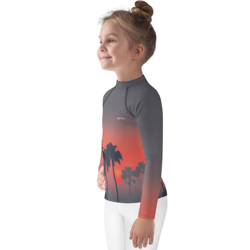 Sunset on Beach Kids SPF Rash Guard for Ultimate Sun Safety